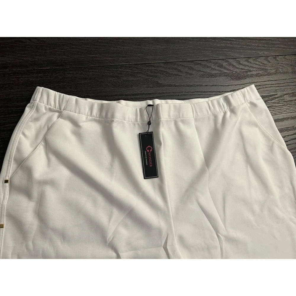 C. Wonder Christian Siriano White Studded Pull On Pants Womens 3X Plus Size NEW